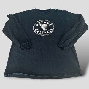 Bowie Baysox Mens Long Sleeve Black T-shirt Large Mv Sports Logo MiLB Minors